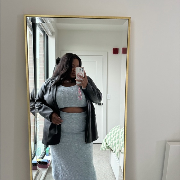 Future Collective Gray Knit Cropped Sweater + Skirt Set - Picture 8 of 8